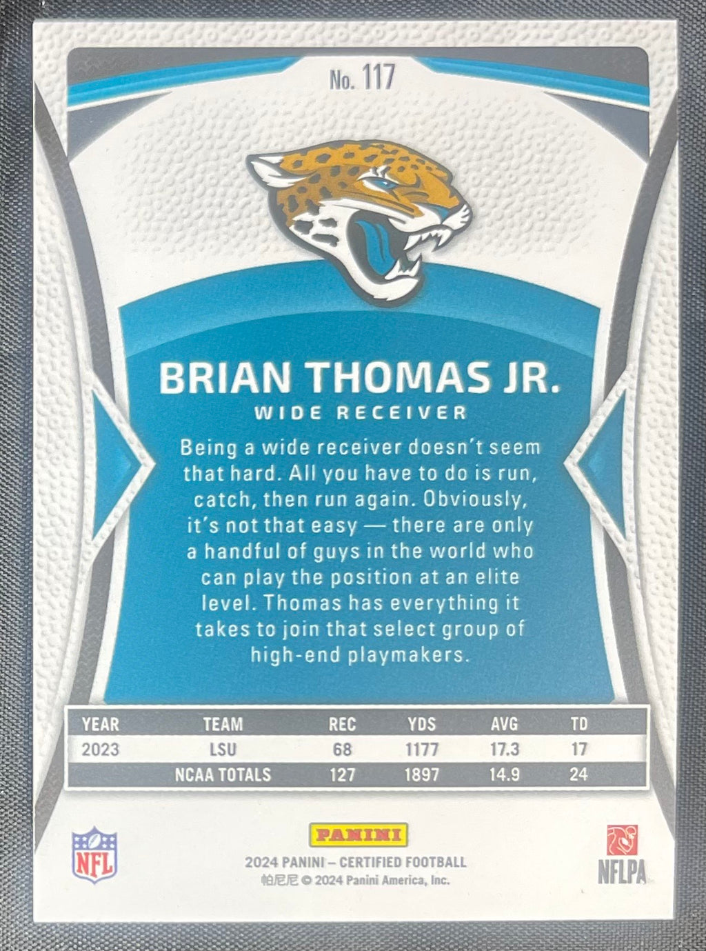 Brian Thomas Jr. 2024 RC Panini Certified Bronze Mirror #117 /275