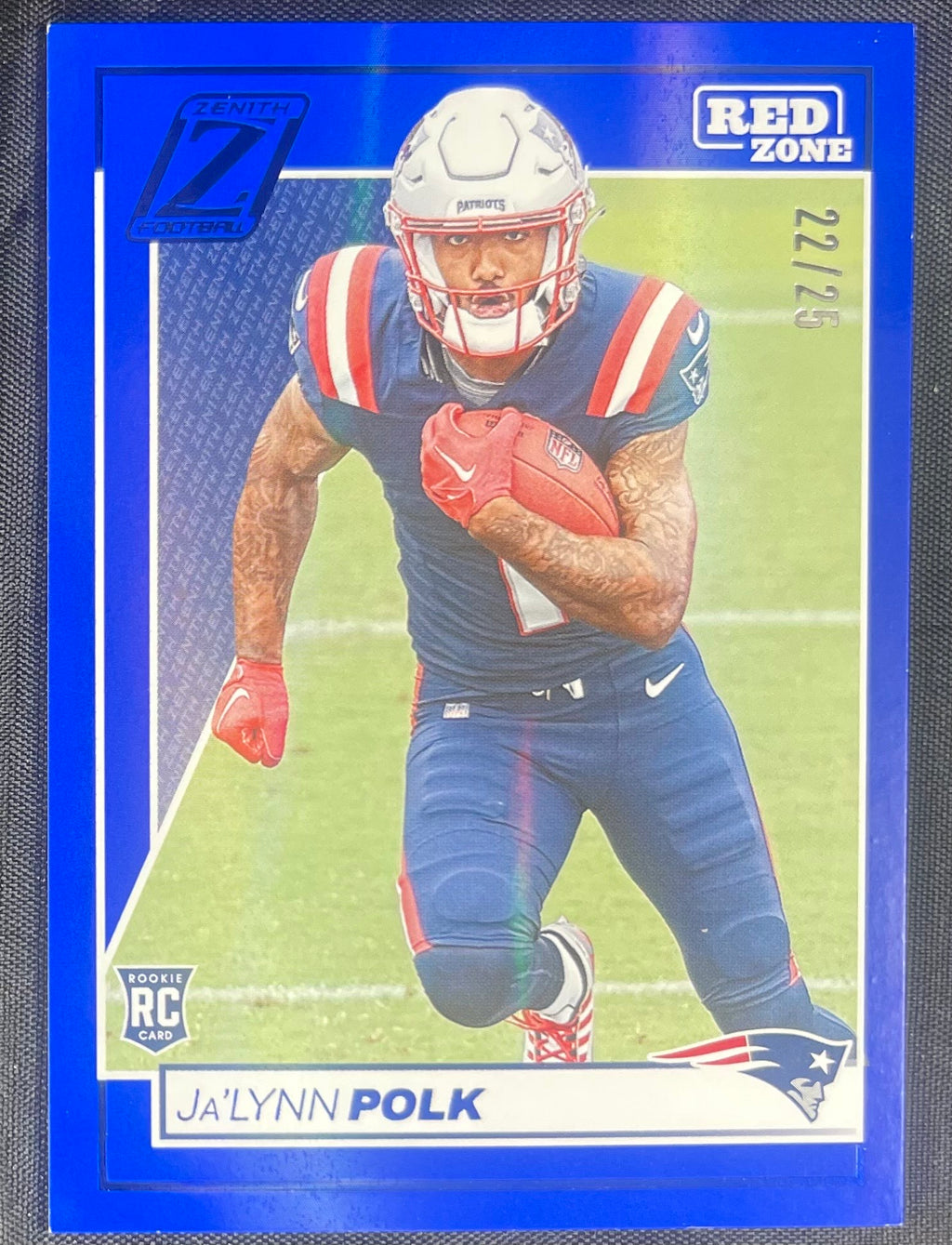 Ja'Lynn Polk 2024 RC Panini Zenith Blue Red Zone #140 /25