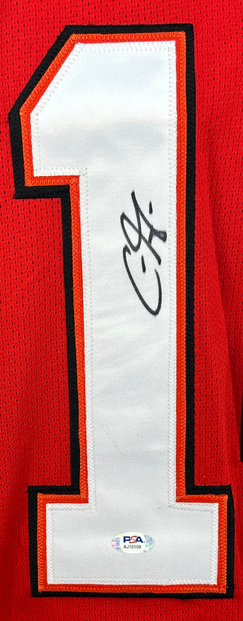 CHRIS GODWIN AUTOGRAPHED SIGNED RED PRO STLYE JERSEY
