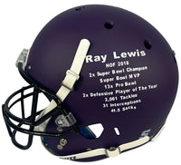 Ray Lewis autographed signed Full Size stat helmet NFL Baltimore Ravens PSA COA
