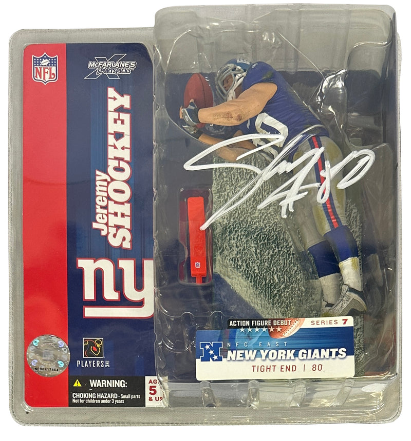 Jeremy Shockey autographed signed New York Giants action figure PSA