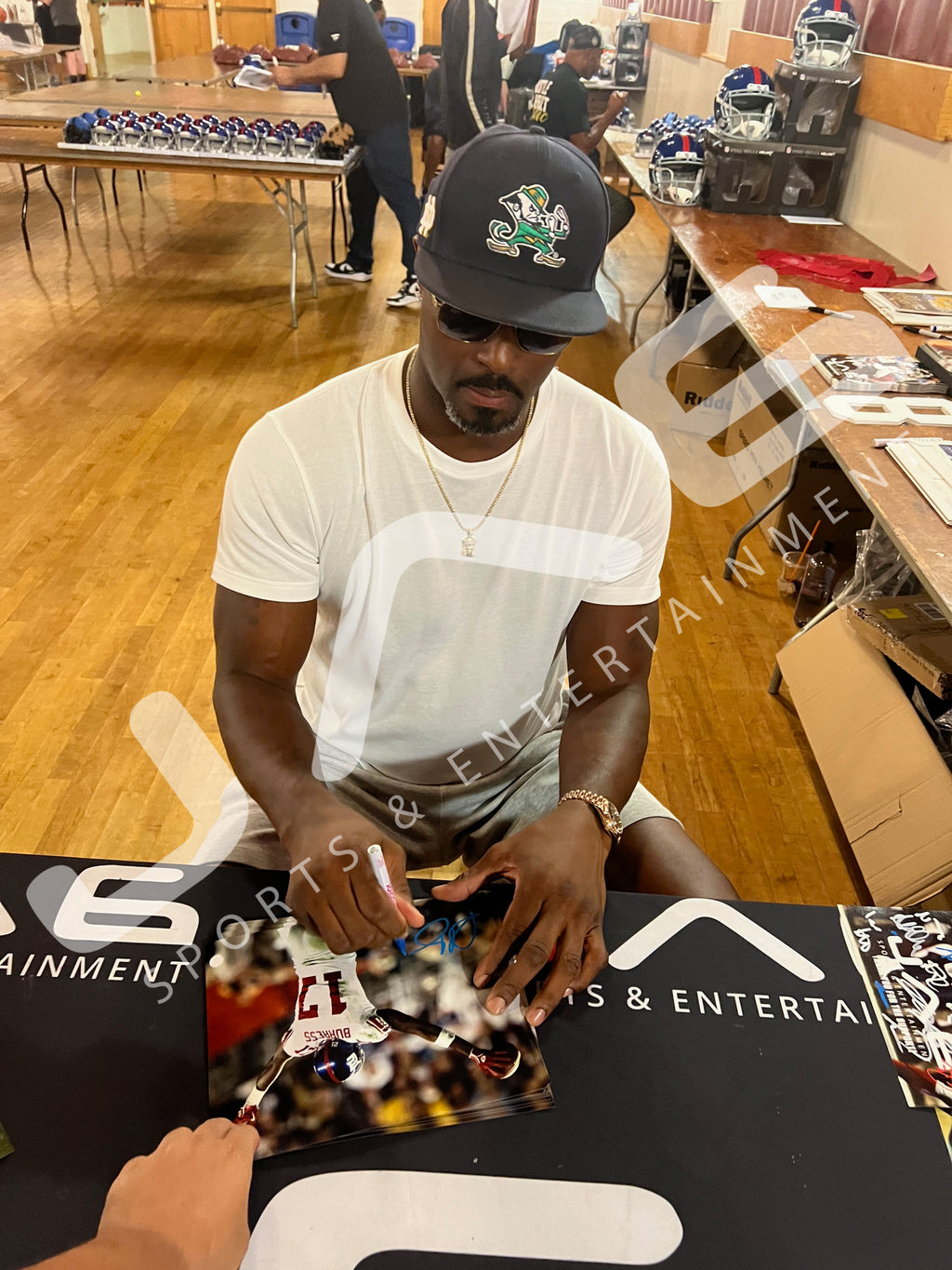 Plaxico Burress autographed signed 8x10 photo NFL New York Giants JSA COA