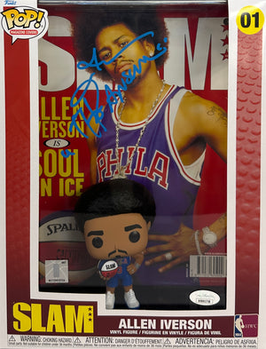 Allen Iverson signed inscribed Funko Pop NBA Cover: Slam #01 JSA COA 76ers