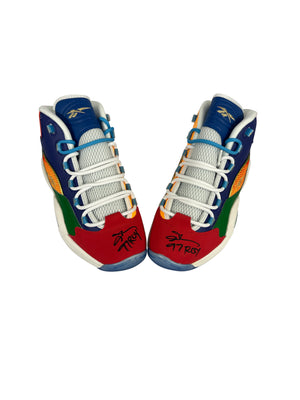 Allen Iverson signed inscribed draft Sneaker pair Philadelphia 76er's JSA COA