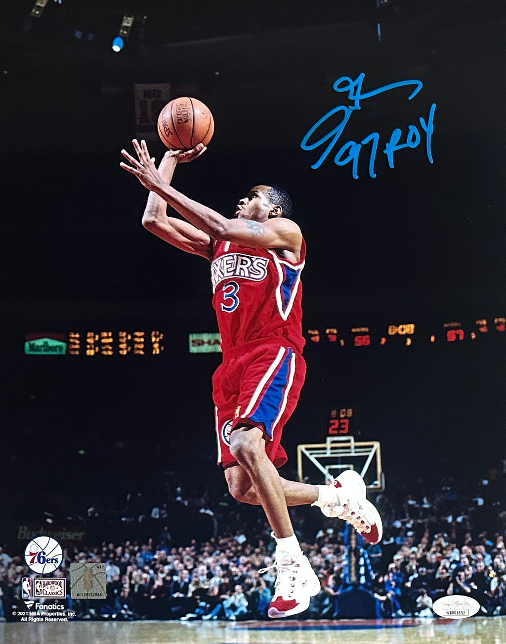 Allen Iverson auto signed inscribed 11x14 photo Philadelphia 76ers NBA JSA