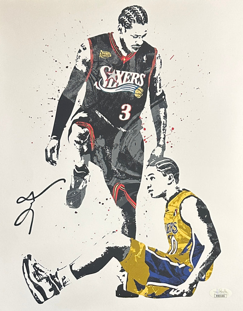Allen Iverson autographed signed 11x14 art piece Philadelphia 76ers NBA JSA COA