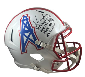 Warren Moon autographed signed inscribed helmet NFL Houston Oilers PSA