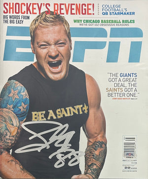 Jeremy Shockey autographed signed Magazine New York Giants PSA