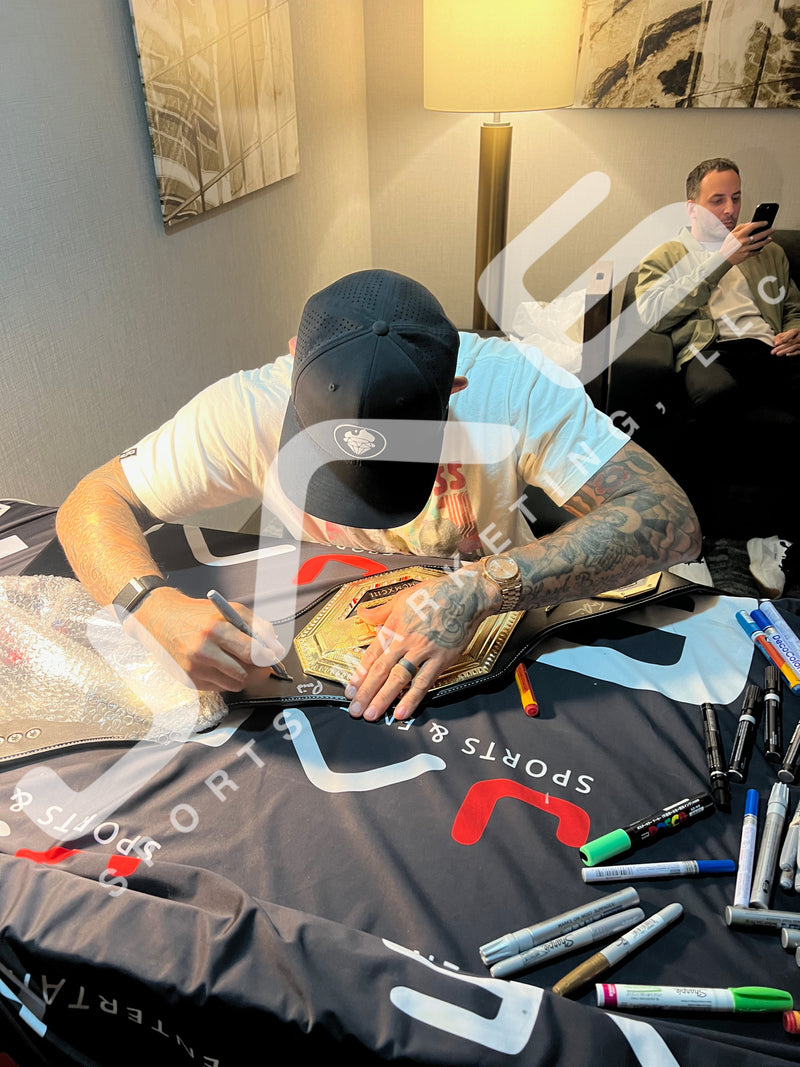 Dustin Poirier autographed signed inscribed belt UFC JSA COA Max Holloway