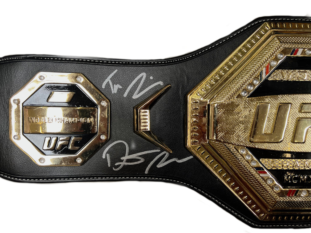 Dustin Poirier autographed signed inscribed belt UFC JSA COA Max Holloway