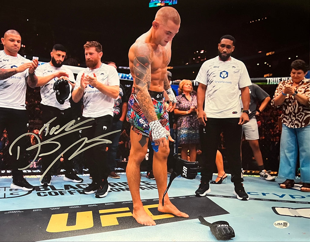 Dustin Poirier signed inscribed 16x20 photo UFC The Diamond JSA Max Holloway