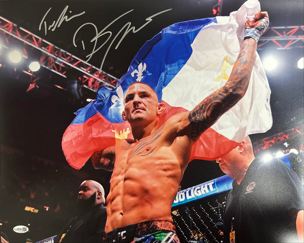 Dustin Poirier signed inscribed 16x20 photo UFC The Diamond JSA Max Holloway