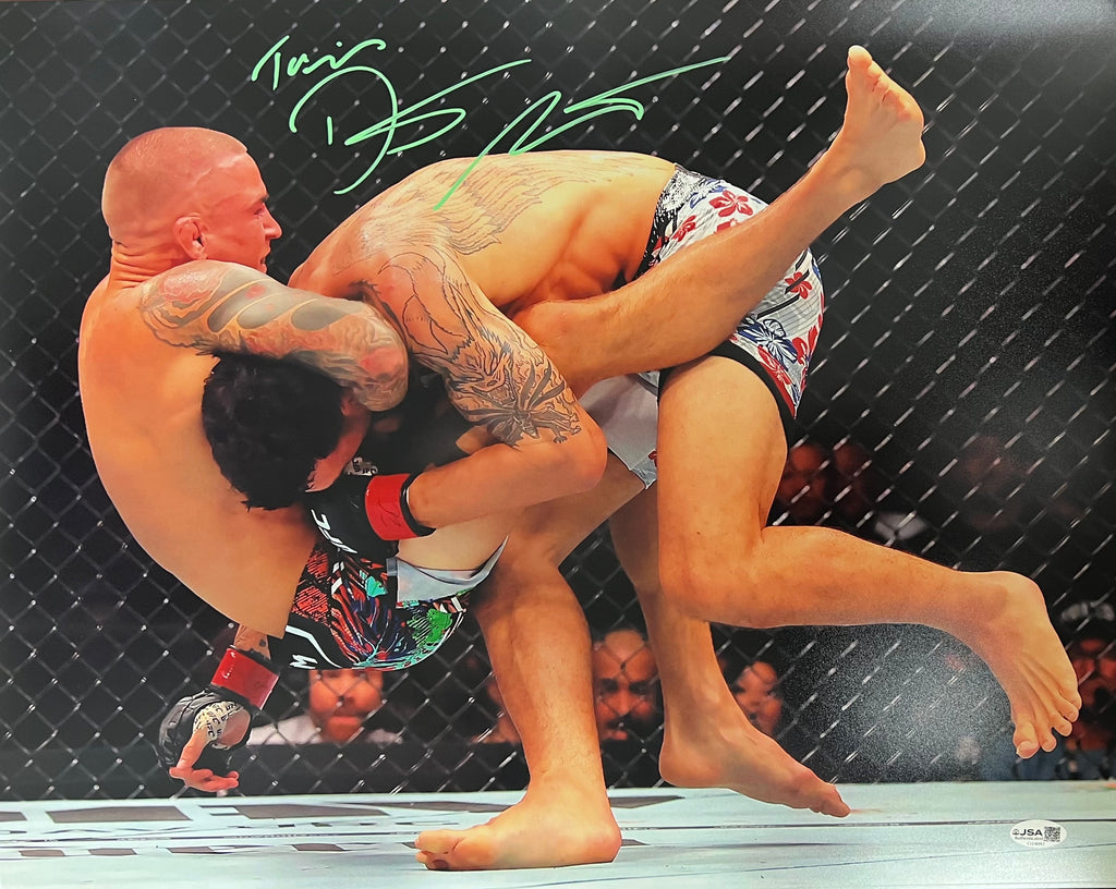 Dustin Poirier signed inscribed 16x20 photo UFC The Diamond JSA Max Holloway