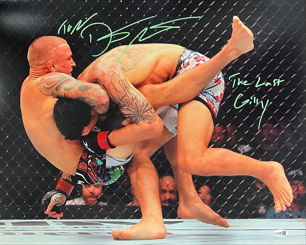 Dustin Poirier signed inscribed 16x20 photo UFC The Diamond JSA Max Holloway