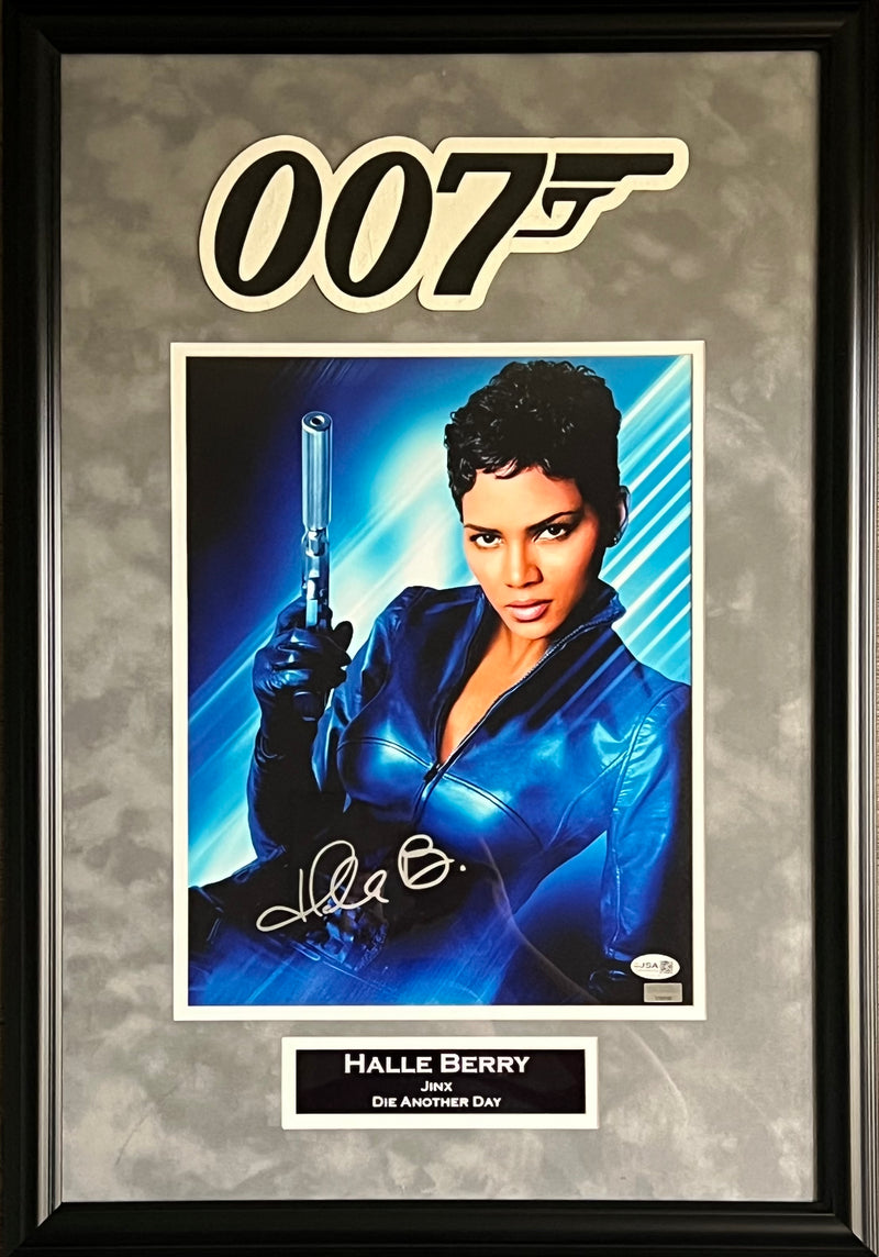 Halle Berry autographed signed suede framed 11x14 007 James Bond Jinx JSA COA