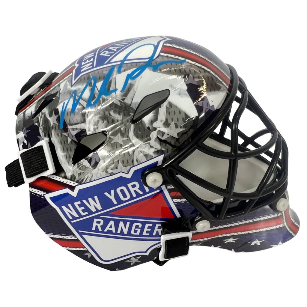 Mike Richter autographed signed mini helmet NHL New York Rangers Beckett