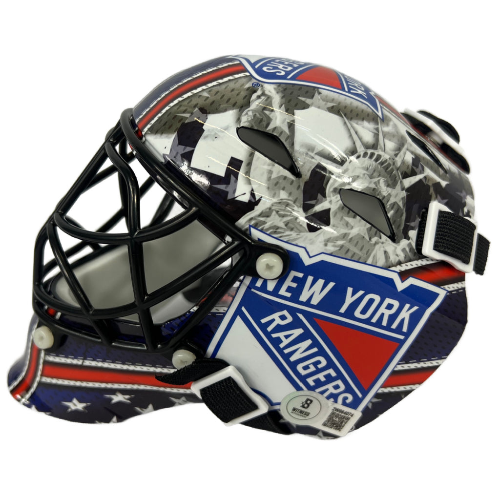 Mike Richter autographed signed mini helmet NHL New York Rangers Beckett
