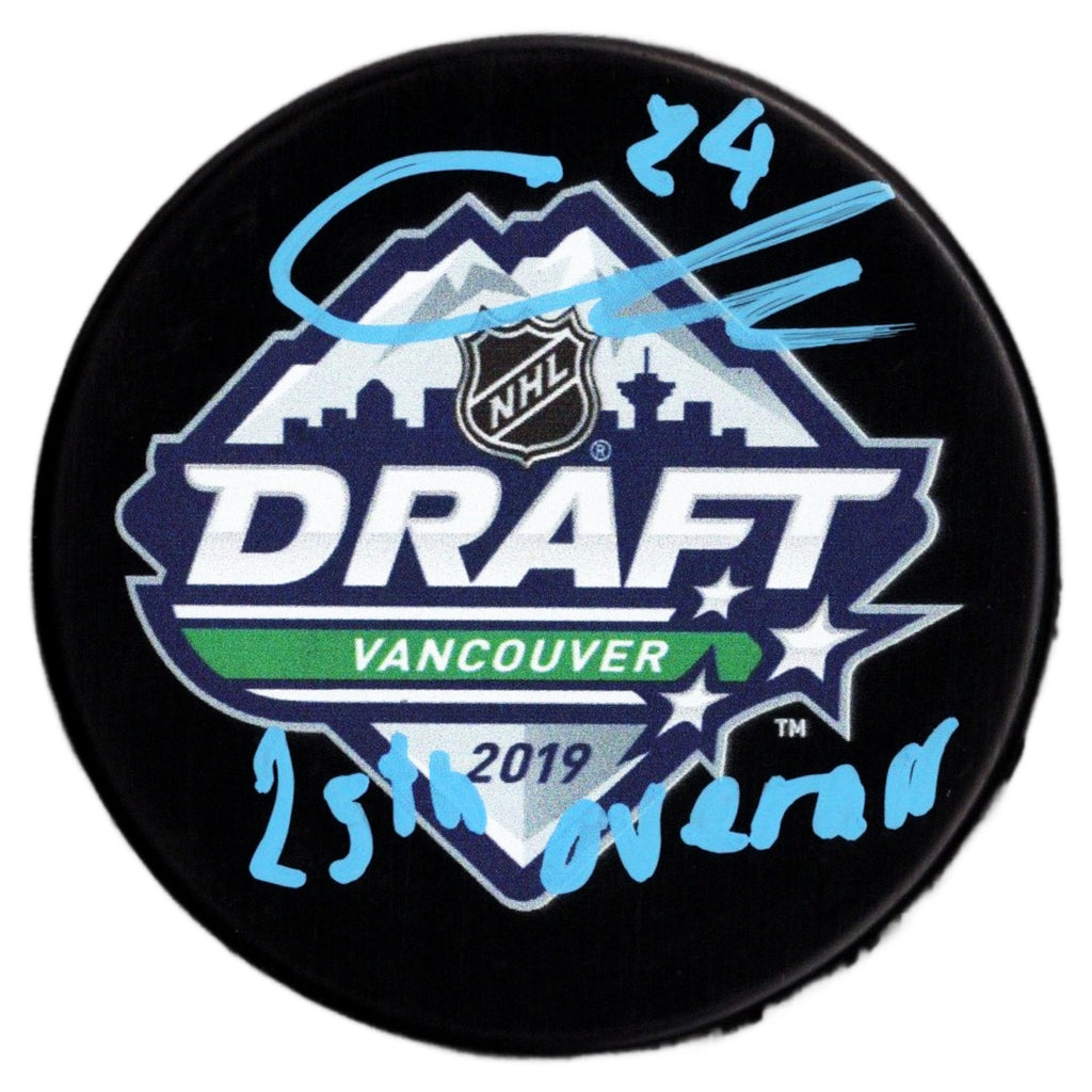 Connor McMichael autographed signed inscribed puck NHL Washington Capitals JSA