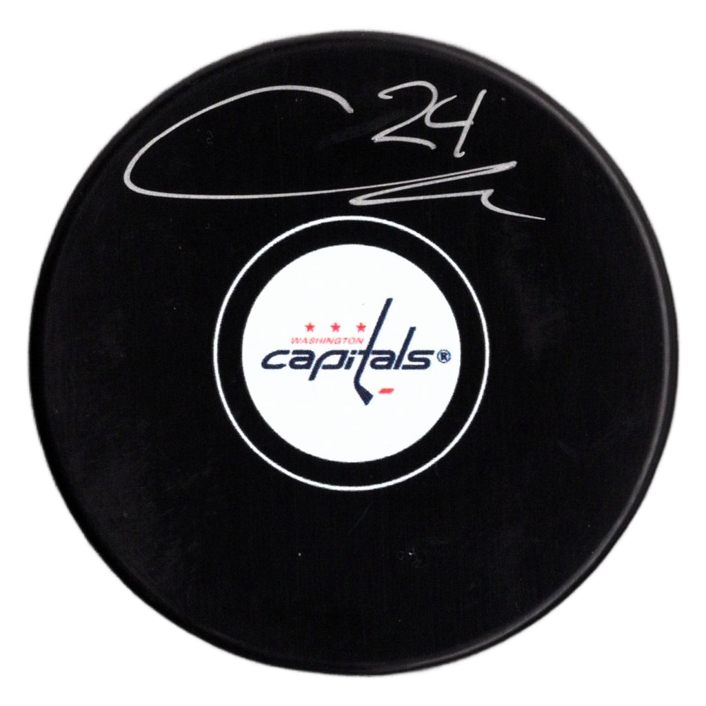 Connor McMichael autographed signed puck NHL Washington Capitals JSA COA