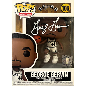 George Gervin autographed signed funko pop #105 NBA San Antonio Spurs Beckett