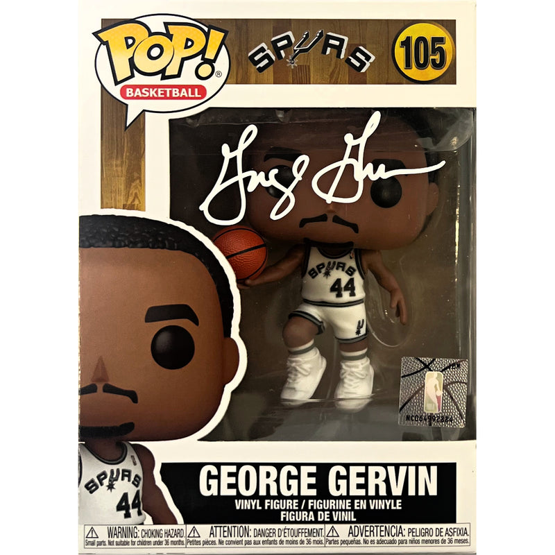 George Gervin autographed signed funko pop #105 NBA San Antonio Spurs Beckett