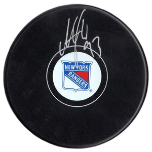 Mika Zibanejad autographed signed puck NHL New York Rangers JSA COA