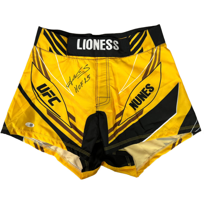 Amanda Nunes autographed signed inscribed shorts UFC Lioness BAS