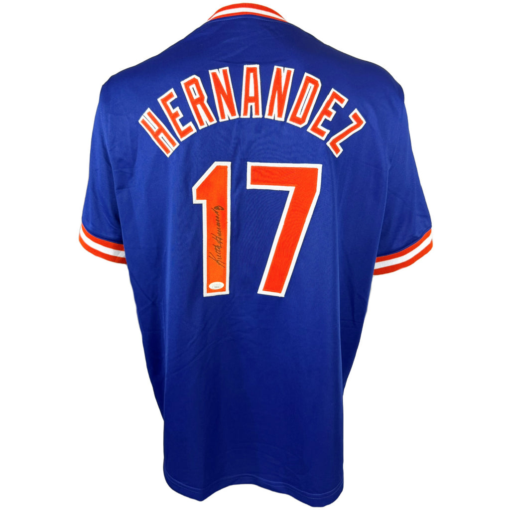 KEITH HERNANDEZ AUTOGRAPHED SIGNED CUSTOM BLUE PRO STYLE JERSEY