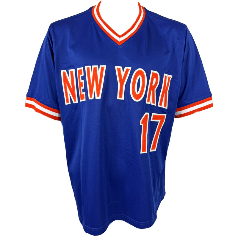 KEITH HERNANDEZ AUTOGRAPHED SIGNED CUSTOM BLUE PRO STYLE JERSEY