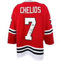 CHRIS CHELIOS AUTOGHRAPHED SIGNED INSCRIBED CUSTOM RED PRO STYLE JERSEY