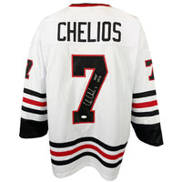 CHRIS CHELIOS AUTOGHRAPHED SIGNED INSCRIBED CUSTOM WHITE PRO STYLE JERSEY