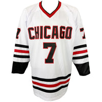 CHRIS CHELIOS AUTOGHRAPHED SIGNED INSCRIBED CUSTOM WHITE PRO STYLE JERSEY