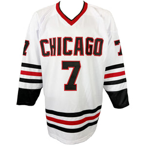 CHRIS CHELIOS AUTOGHRAPHED SIGNED INSCRIBED CUSTOM WHITE PRO STYLE JERSEY
