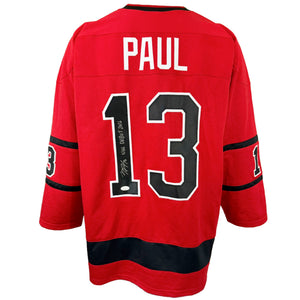 NICK PAUL AUTOGRAPHED SIGNED INSCRIBED CUSTOM  RED PRO STYLE JERSEY JSA COA