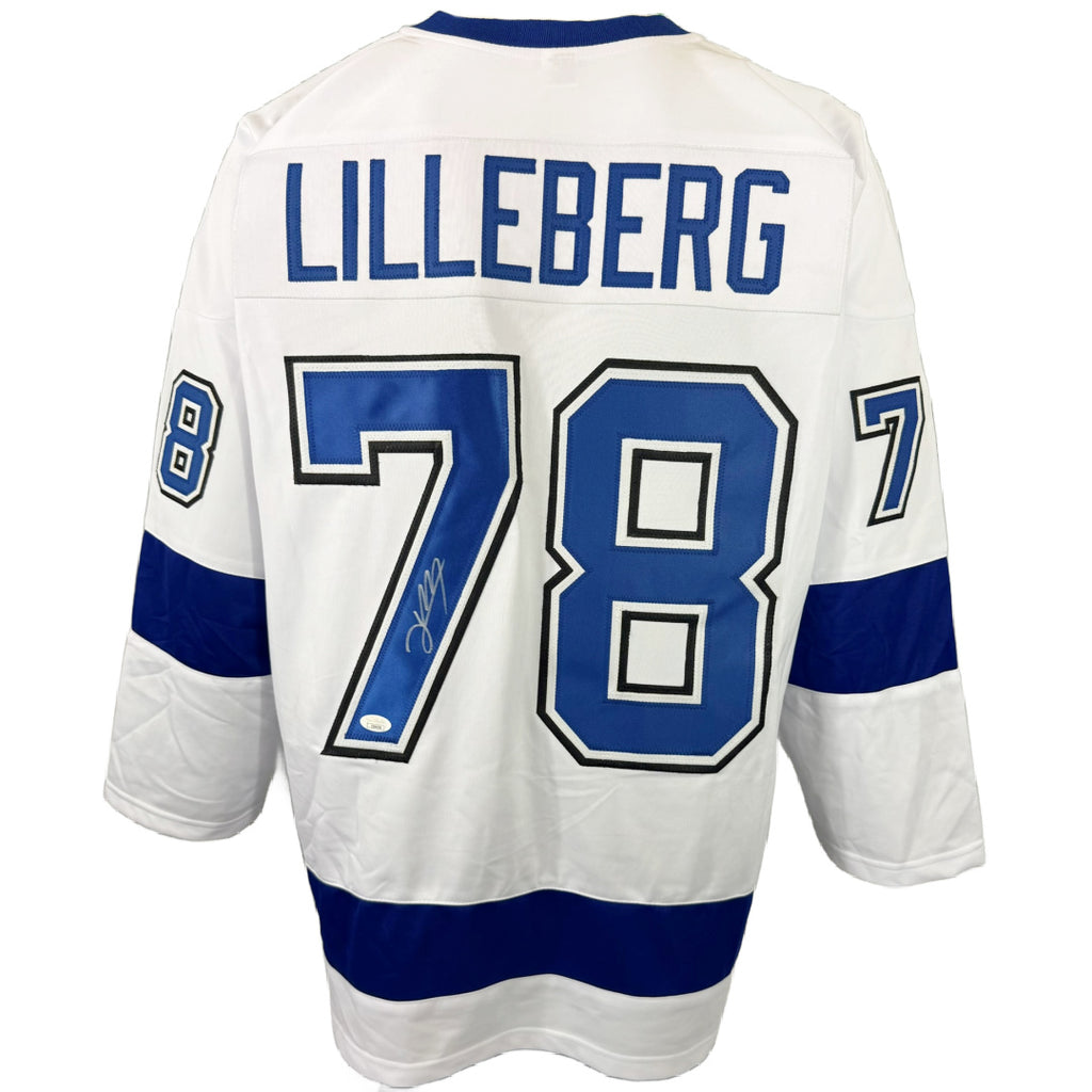 EMIL LILLEBERG AUTOGRAPHED SIGNED CUSTOM WHITE PRO STYLE JERSEY JSA COA