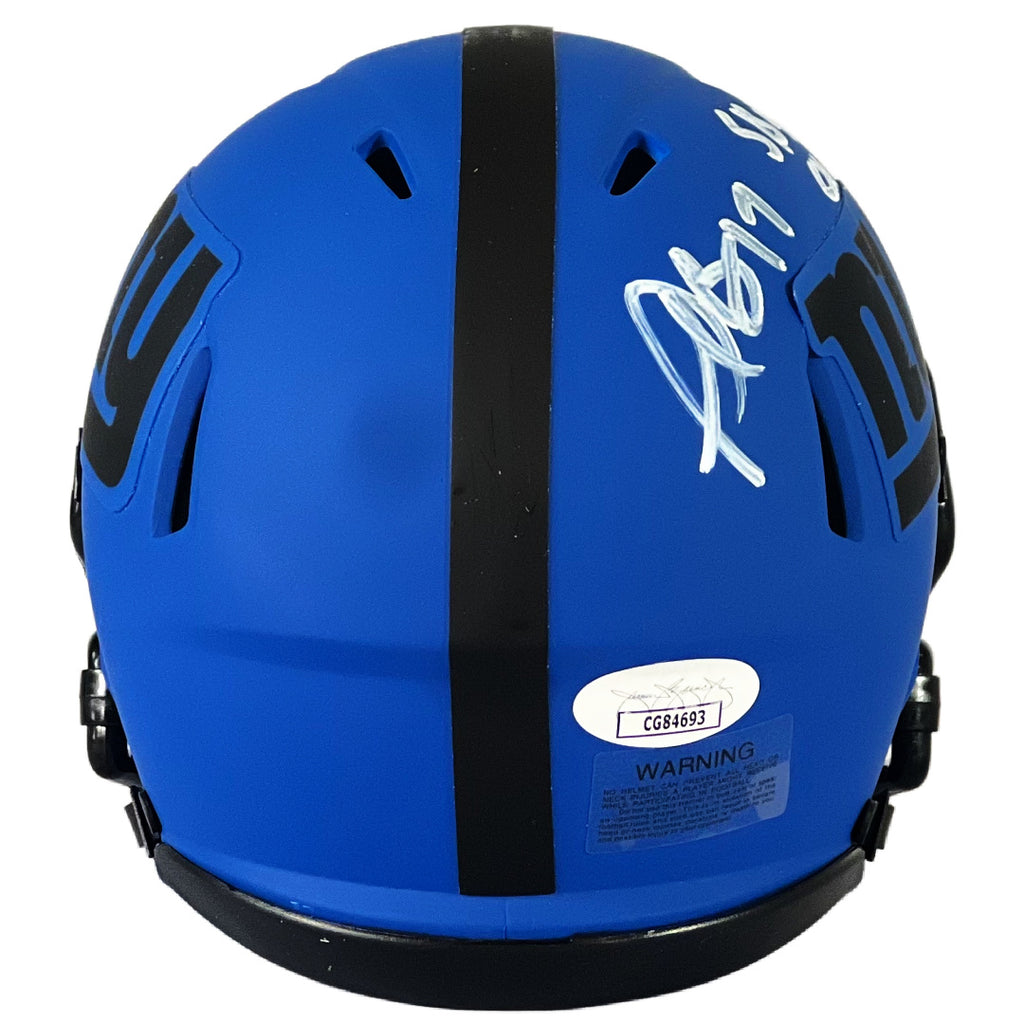 Plaxico Burress autographed signed inscribed Rave Mini Helmet JSA COA