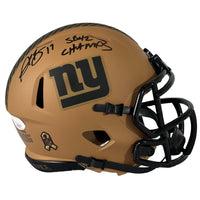 Plaxico Burress autographed signed inscribed Mini Helmet JSA Salute to Service