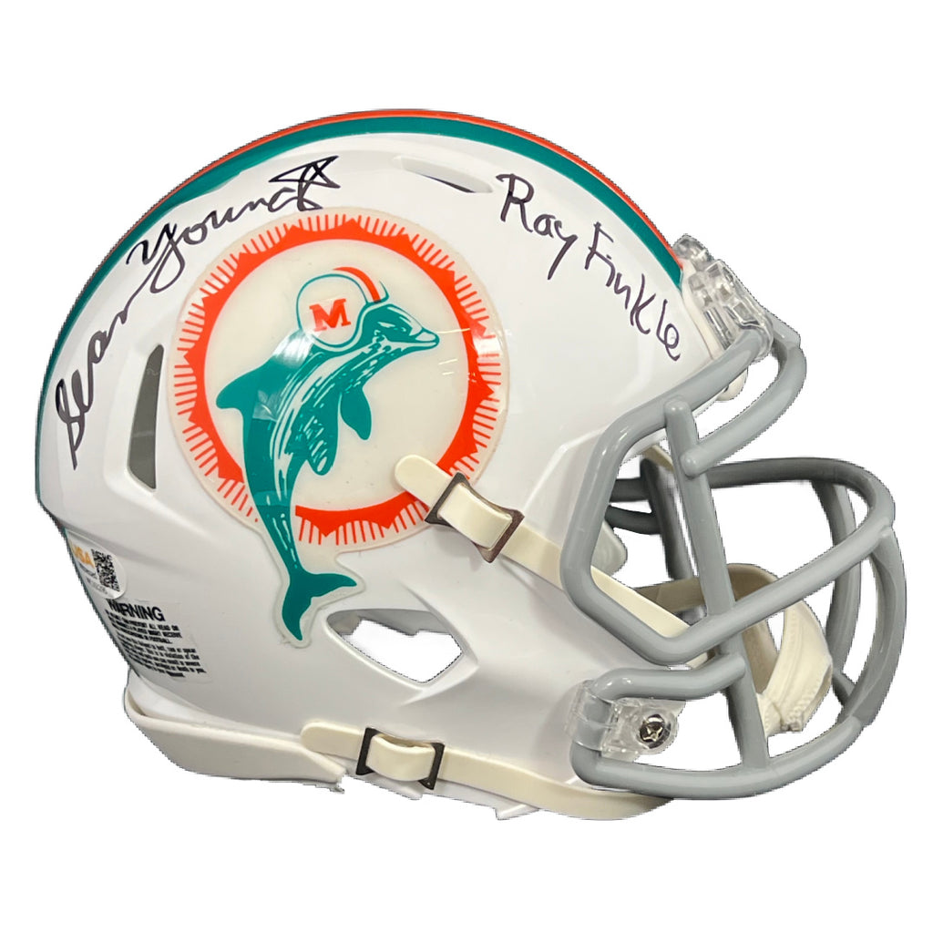 Sean Young autographed inscribed mini helmet Ace Ventura JSA Miami Dolphins