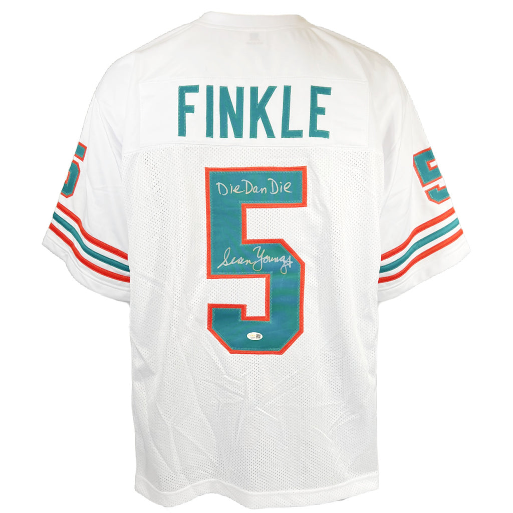 Sean Young signed inscribed jersey Ace Ventura JSA Miami Dolphins Replica Ray Finkle