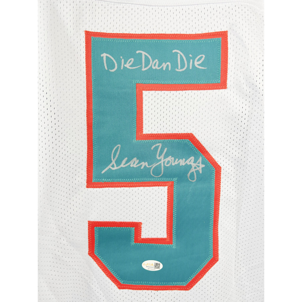 Sean Young signed inscribed jersey Ace Ventura JSA Miami Dolphins Replica Ray Finkle