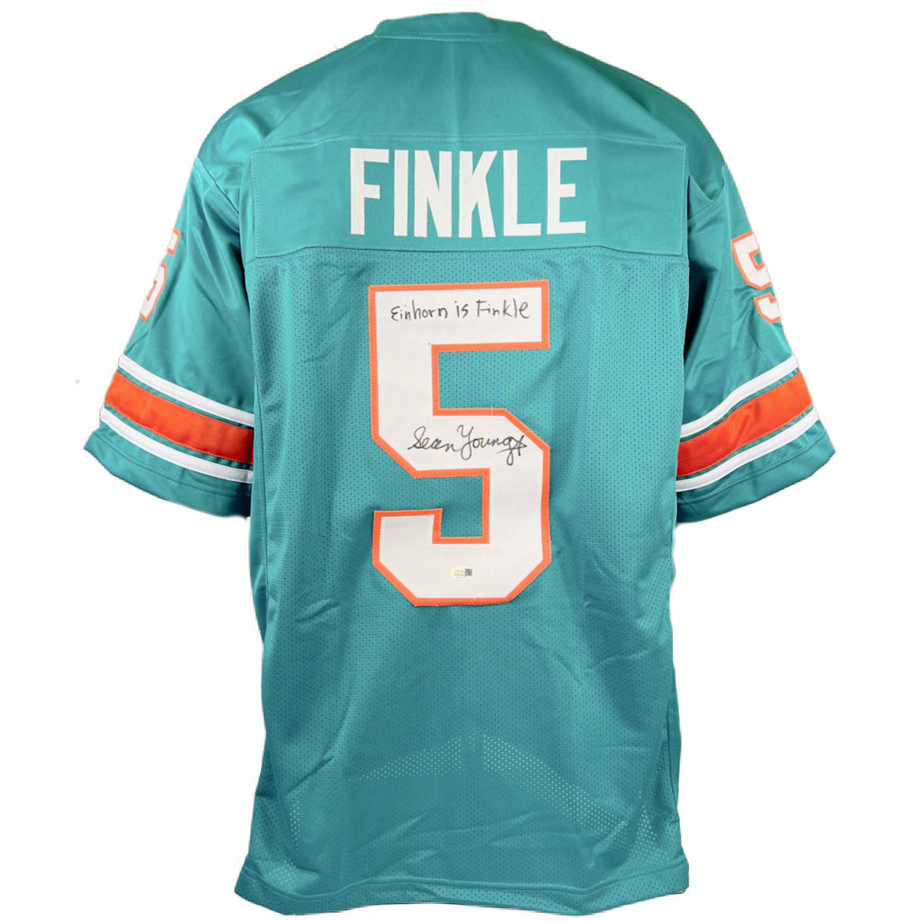 Sean Young signed inscribed jersey Ace Ventura JSA Miami Dolphins Ray Finkle