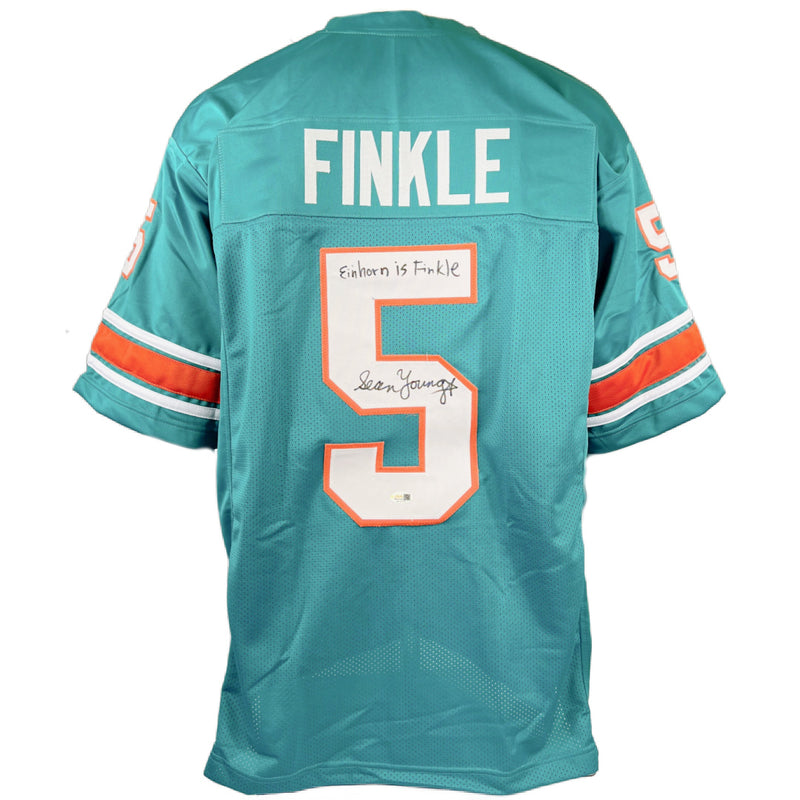 Sean Young signed inscribed jersey Ace Ventura JSA Miami Dolphins Ray Finkle