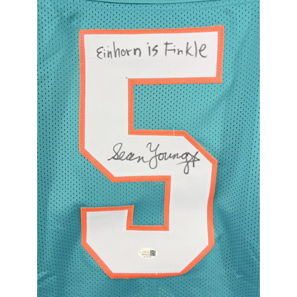 Sean Young signed inscribed jersey Ace Ventura JSA Miami Dolphins Ray Finkle