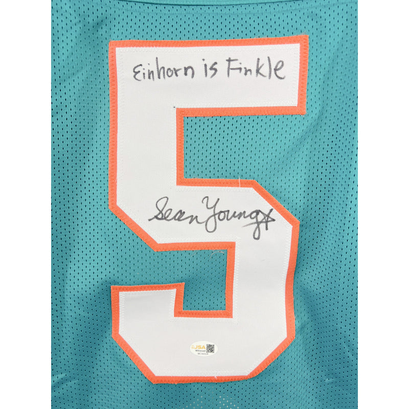 Sean Young signed inscribed jersey Ace Ventura JSA Miami Dolphins Ray Finkle