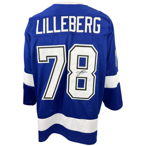 EMIL LILLEBERG AUTOGRAPHED SIGNED CUSTOM BLUE PRO STYLE JERSEY JSA COA