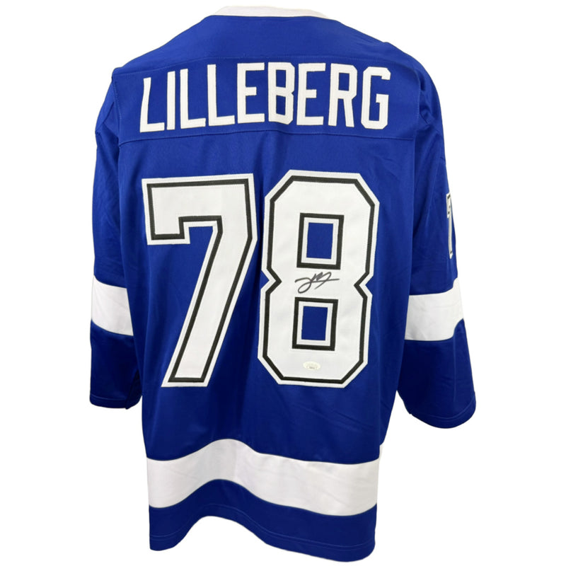 EMIL LILLEBERG AUTOGRAPHED SIGNED CUSTOM BLUE PRO STYLE JERSEY JSA COA