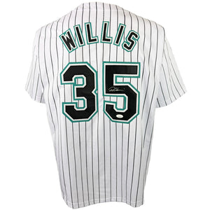 DONTRELLE WILLIS AUTOGRAPHED SIGNED CUSTOM WHITE PRO STYLE JERSEY JSA COA