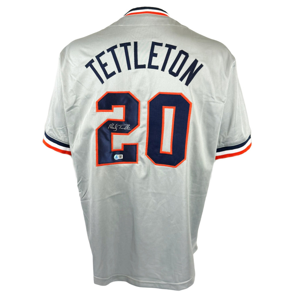 MICKEY TETTLETON AUTOGRAPHED SIGNED GREY PRO STYLE JERSEY BAS