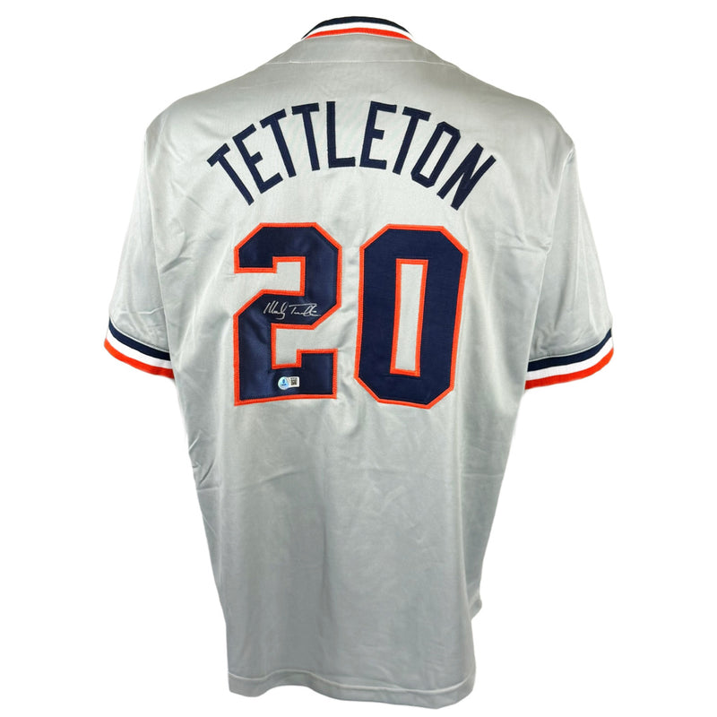 MICKEY TETTLETON AUTOGRAPHED SIGNED GREY PRO STYLE JERSEY BAS