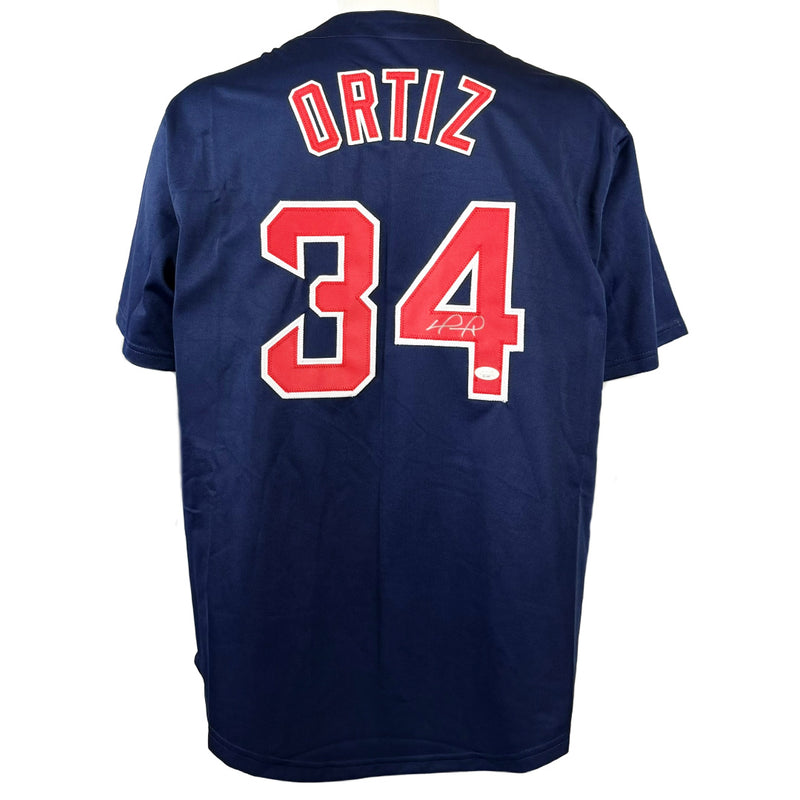 DAVID ORTIZ AUTOGRAPHED SIGNED CUSTOM NAVY PRO STYLE JERSEY JSA